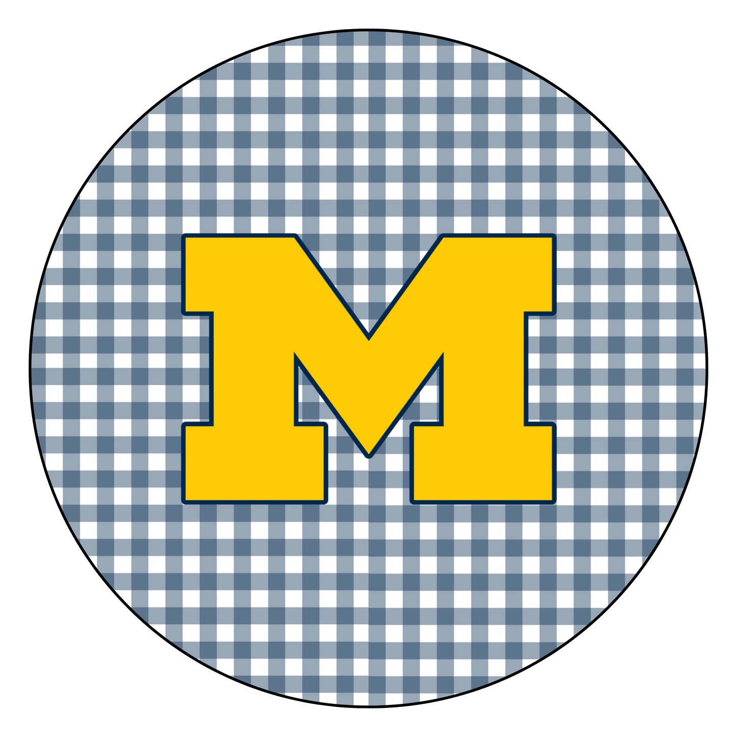 Blue Gingham "M"