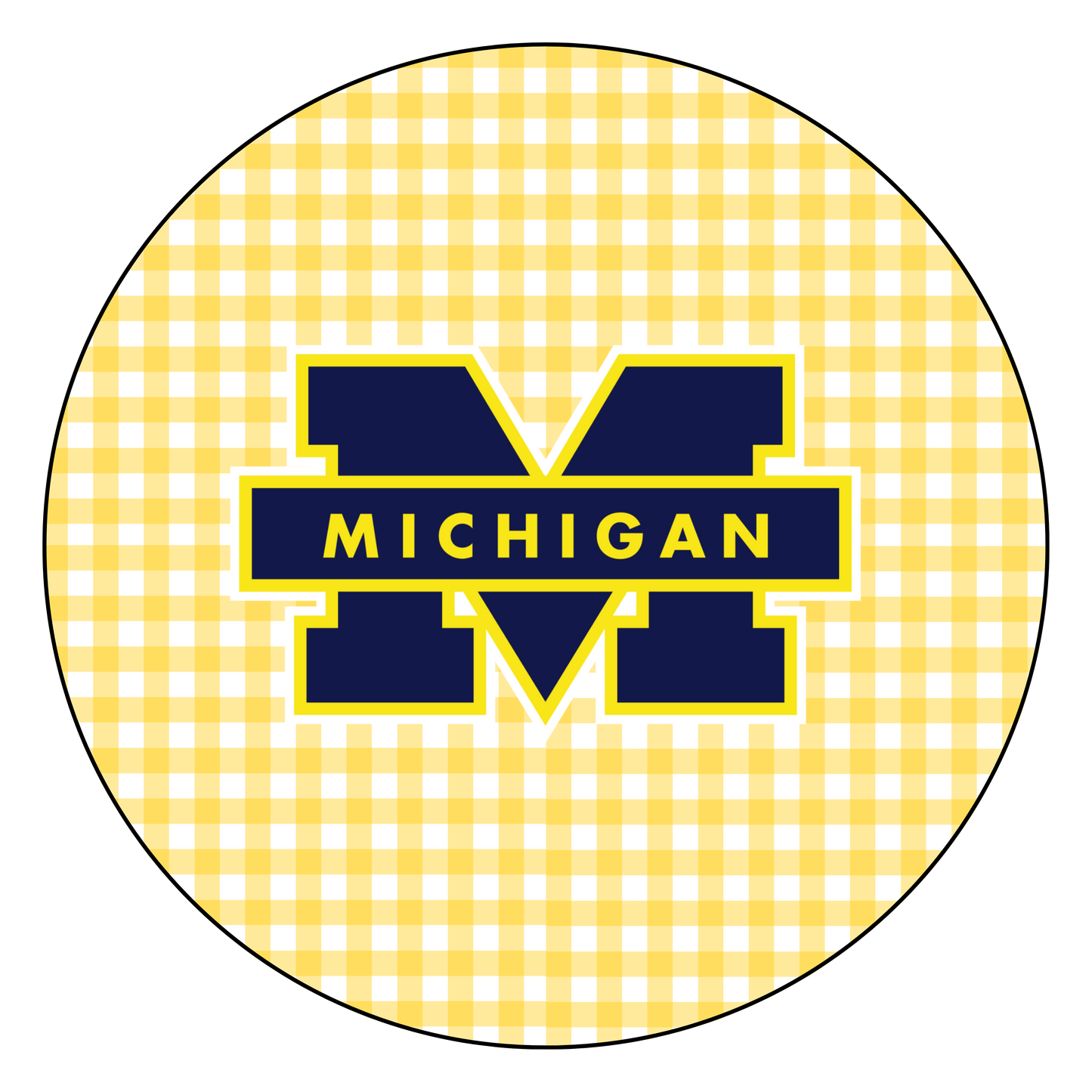 Yellow Gingham "M"