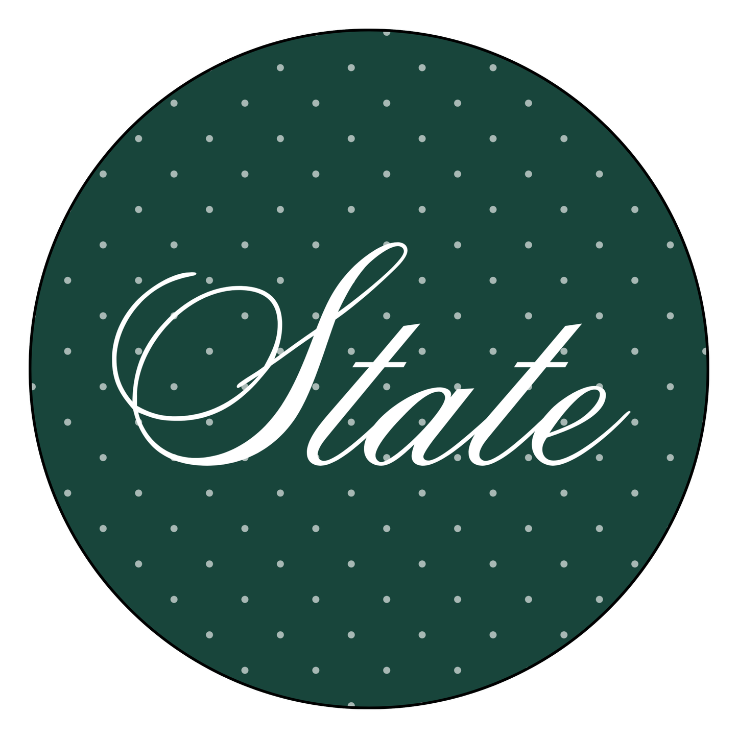Polka Dots Cursive "State"