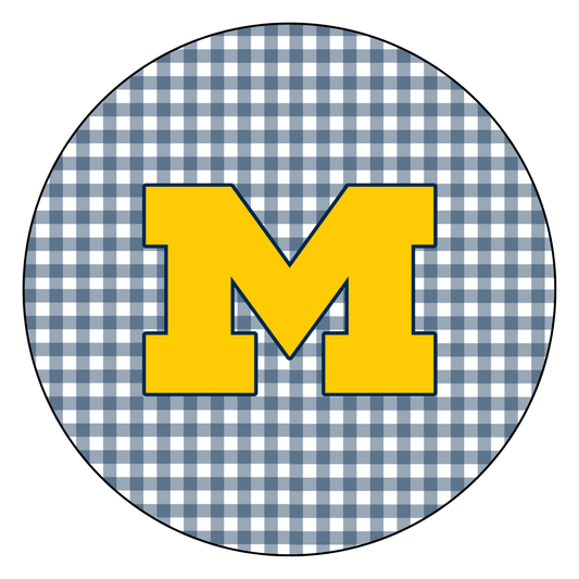 Blue Gingham "M"