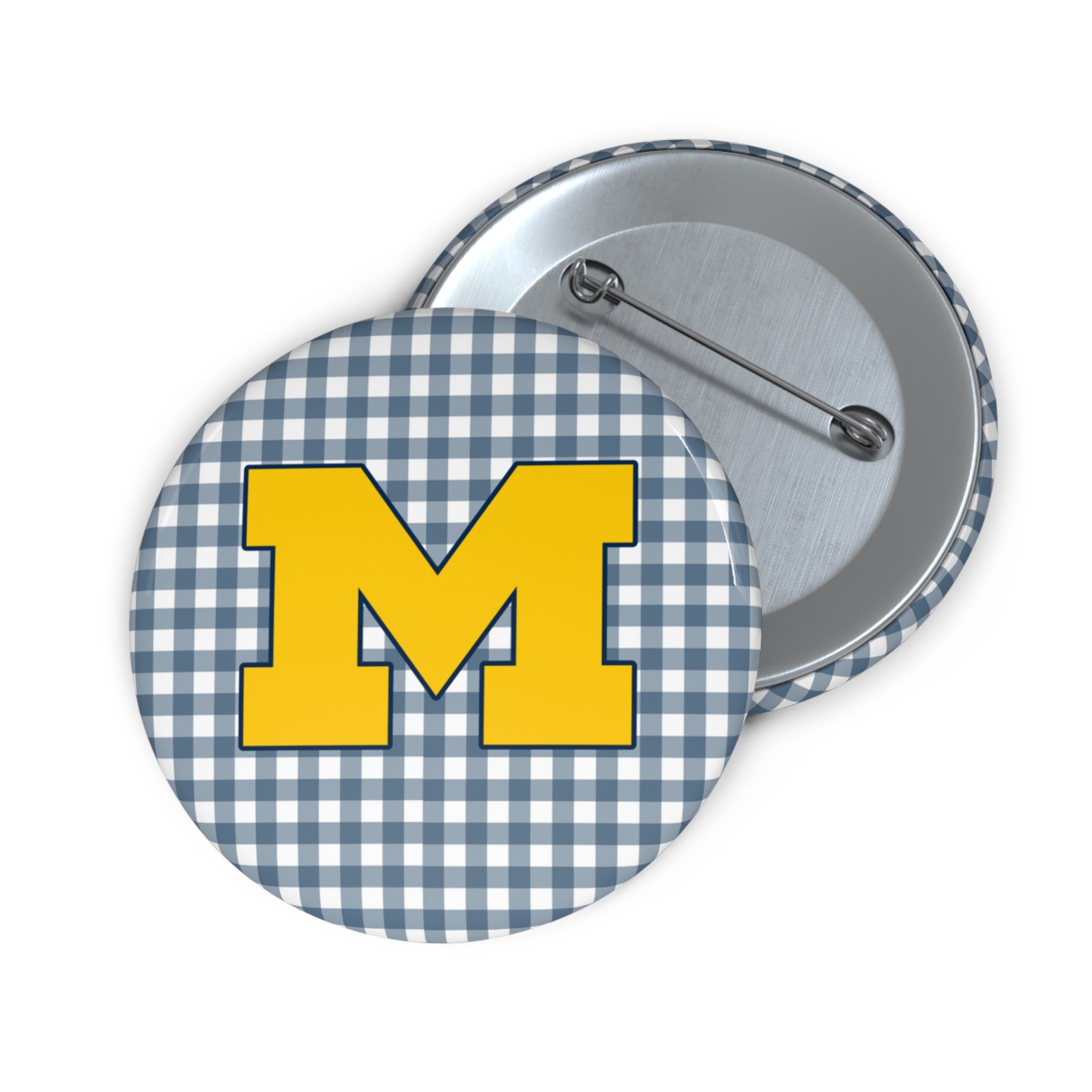 Blue Gingham "M"