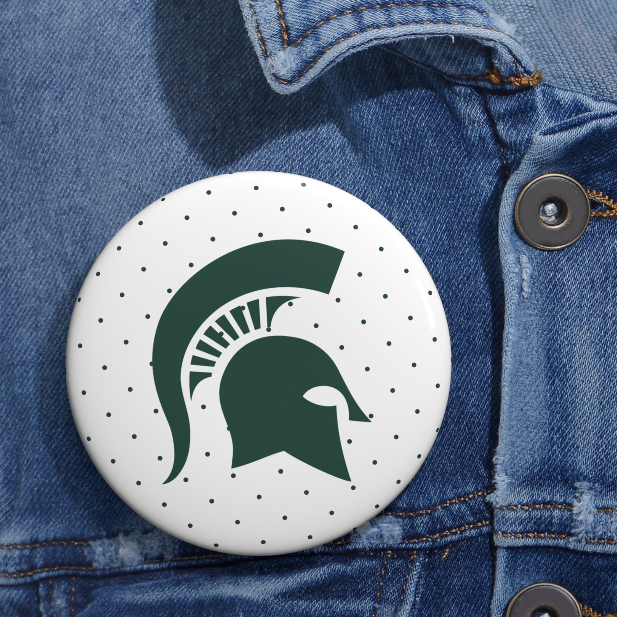 White Polka Dot Sparty Head