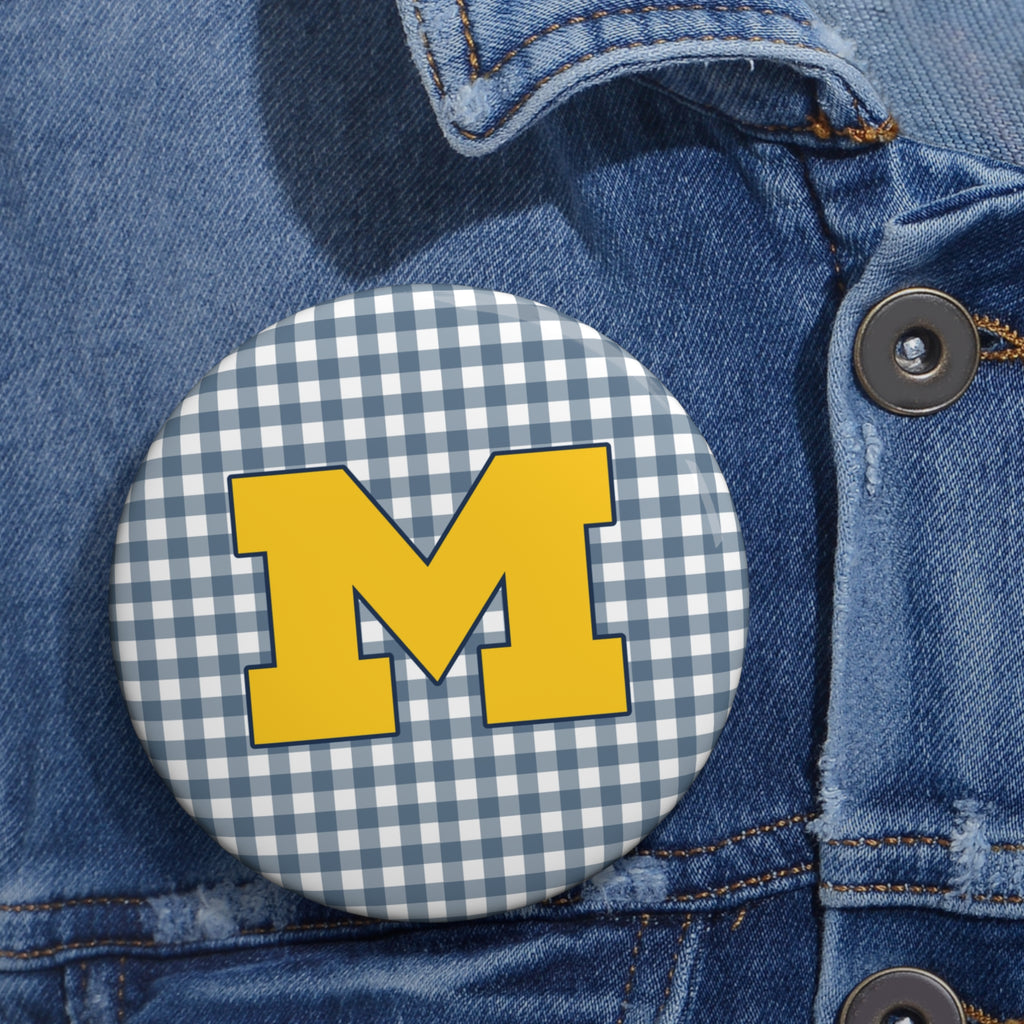 Blue Gingham "M"