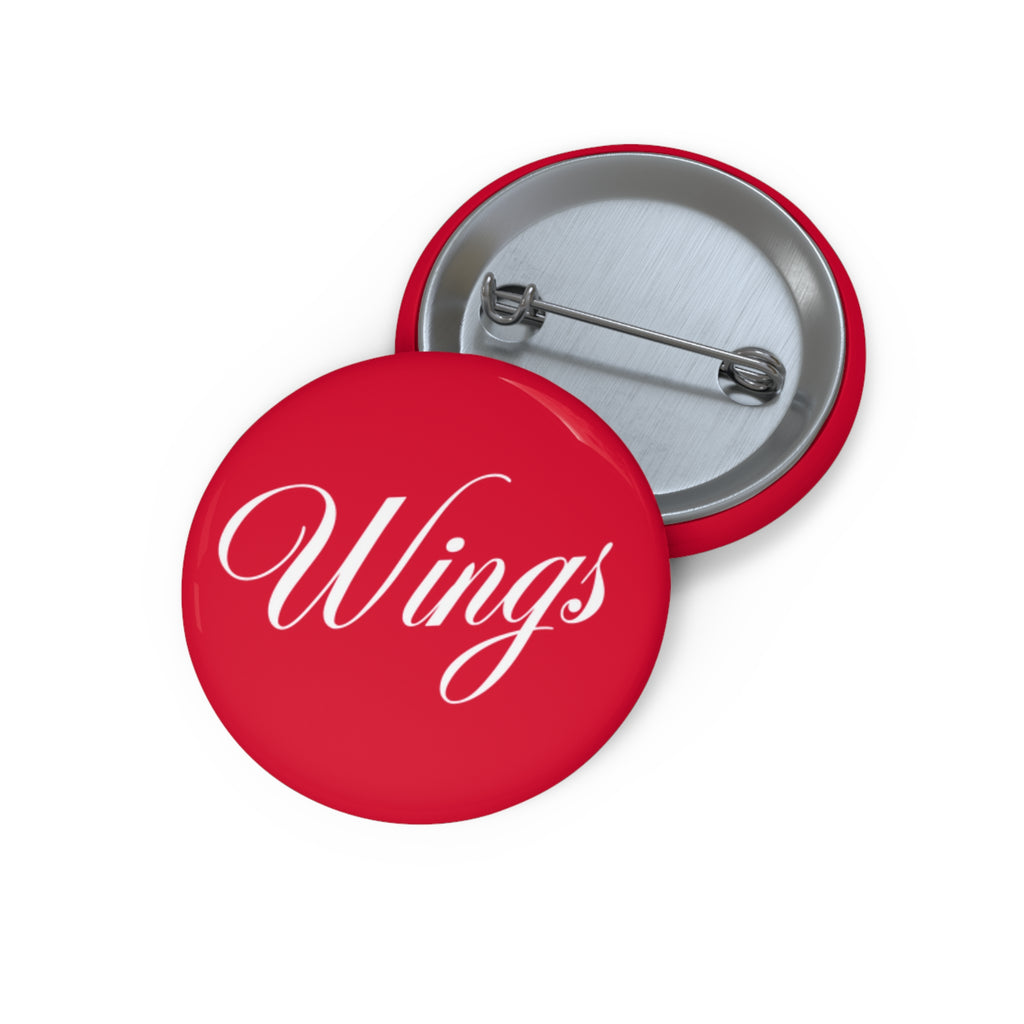 Red Cursive "Wings"