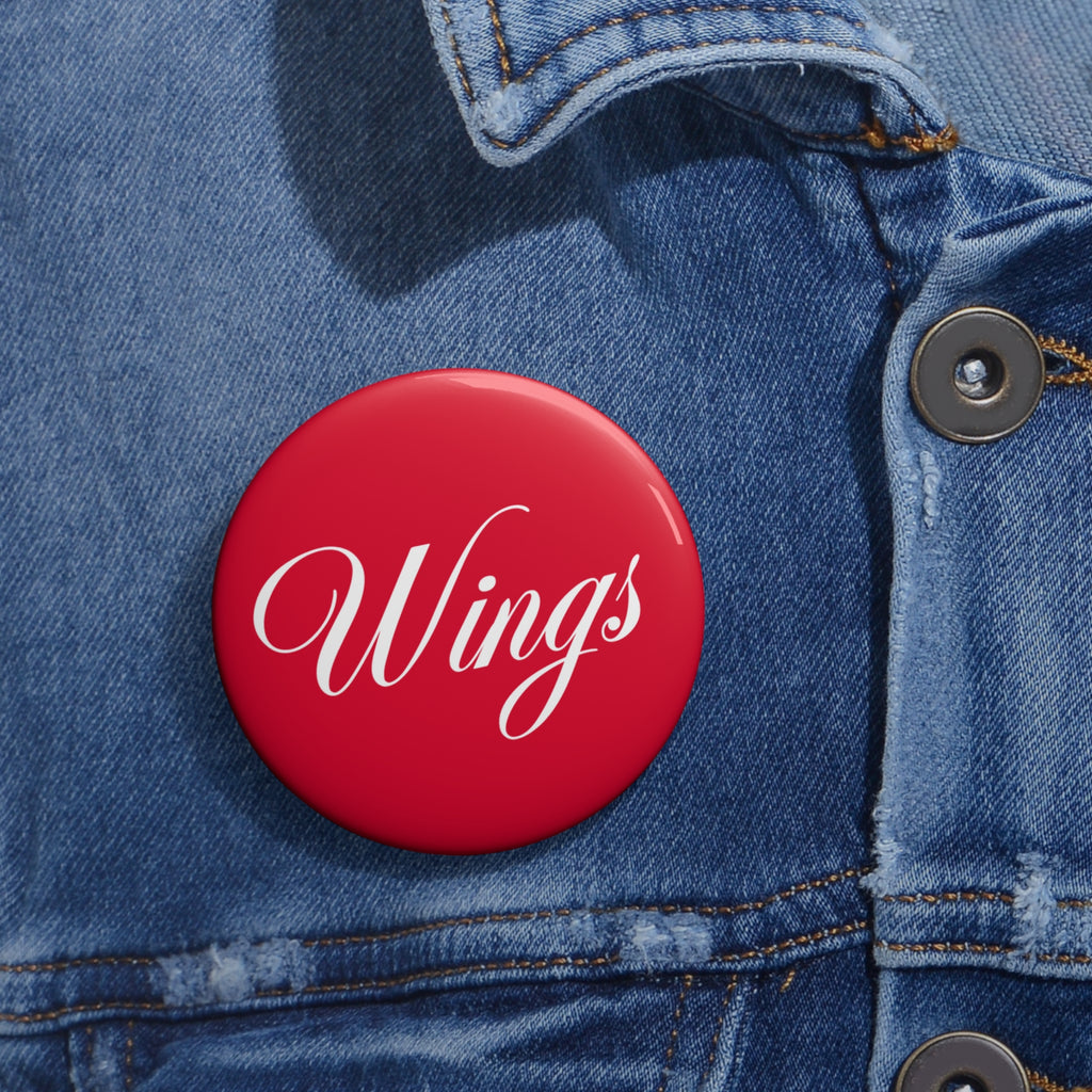 Red Cursive "Wings"