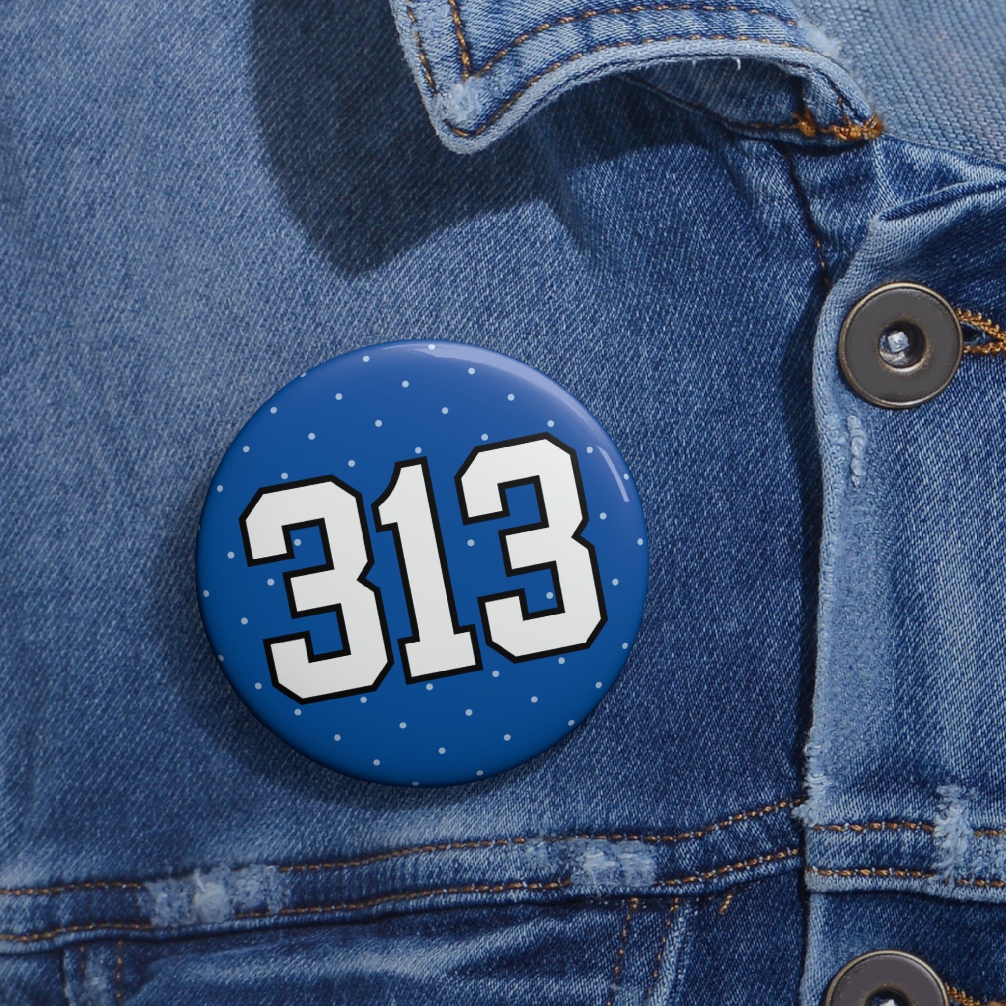 Blue Polka Dot "313"