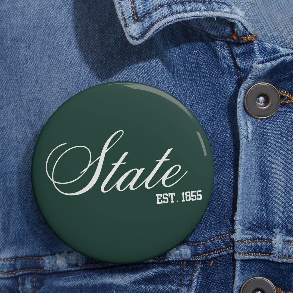 Green Cursive "State"