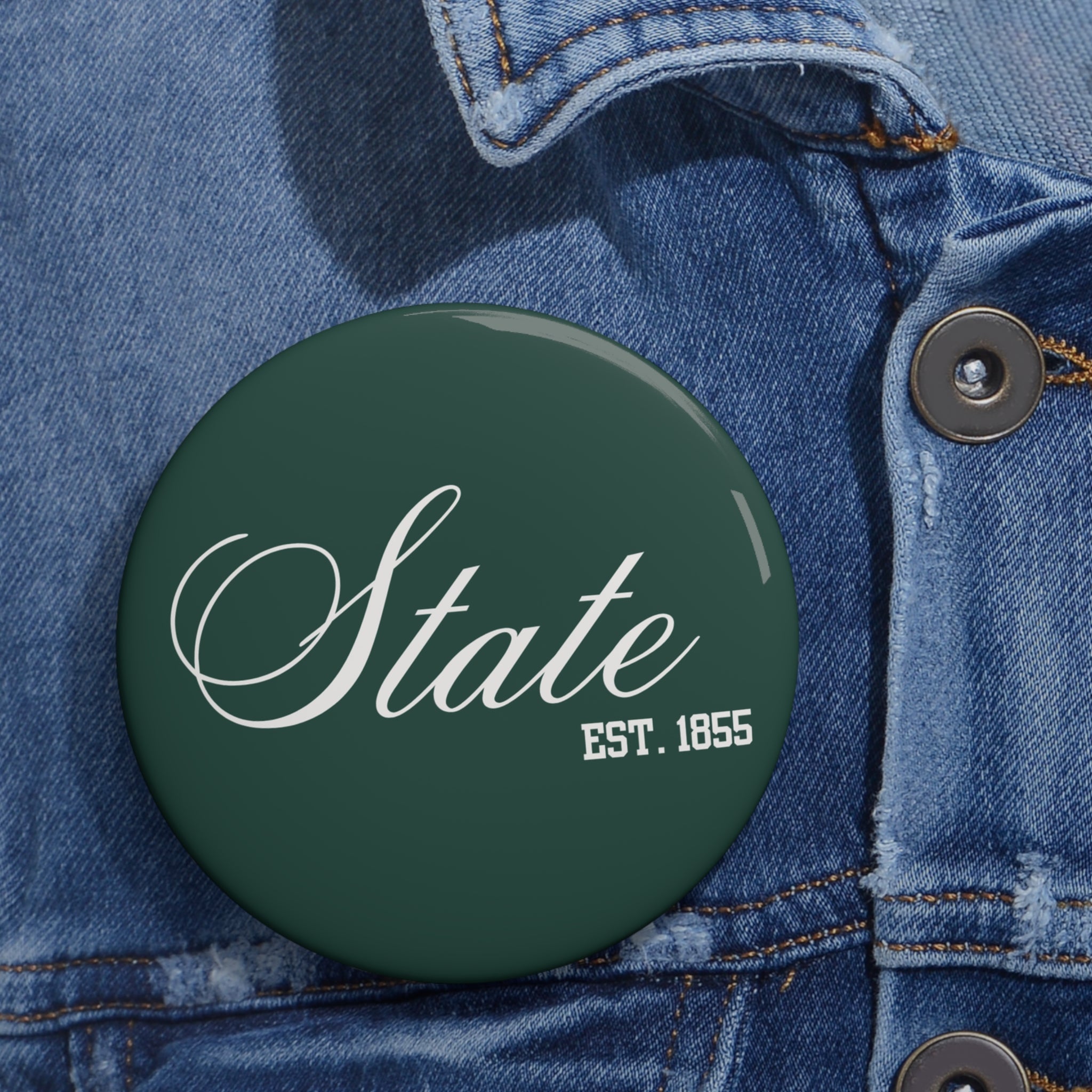 Green Cursive "State"