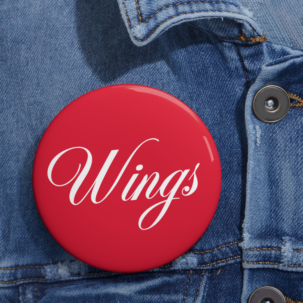 Red Cursive "Wings"