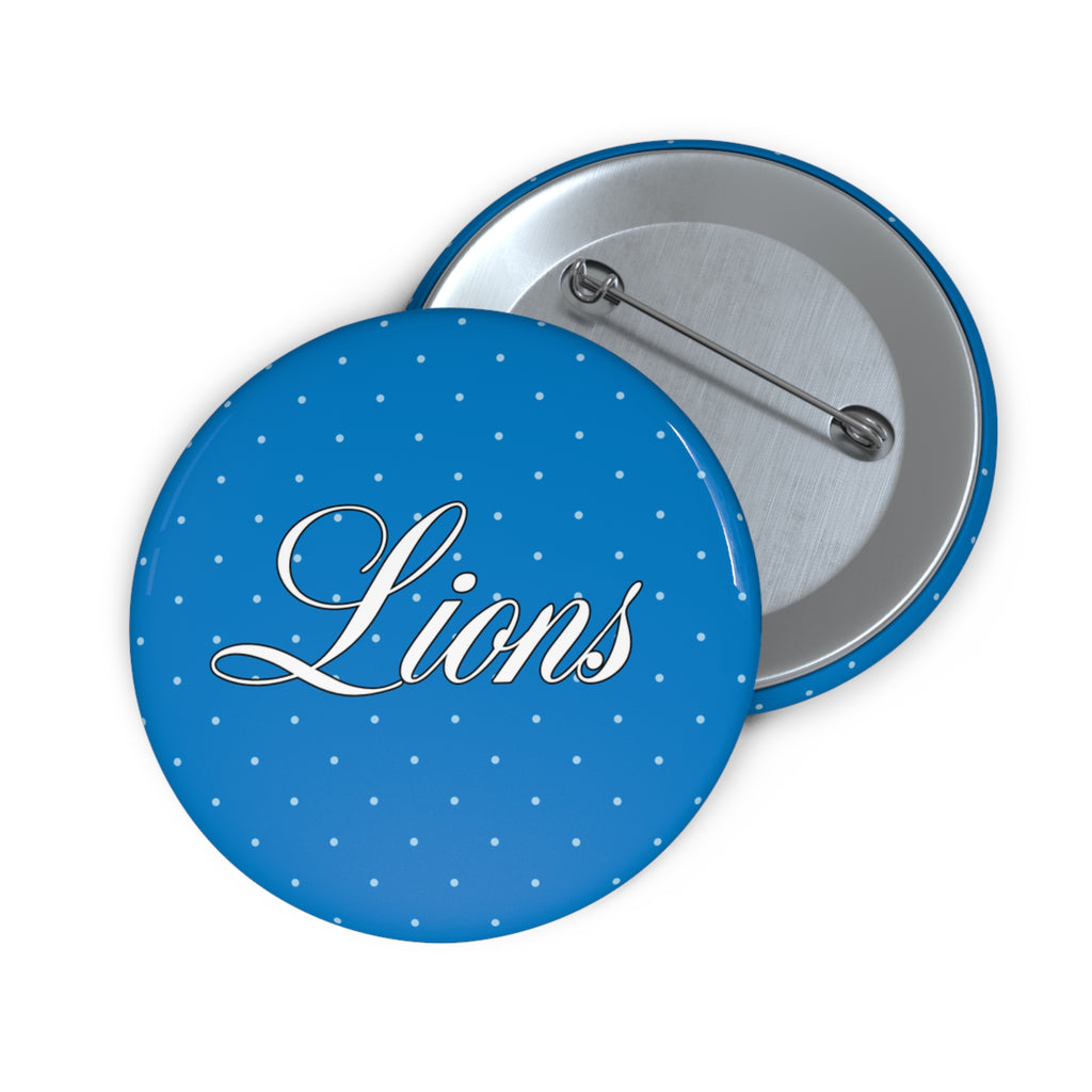 Blue Polka Dot Cursive Lions
