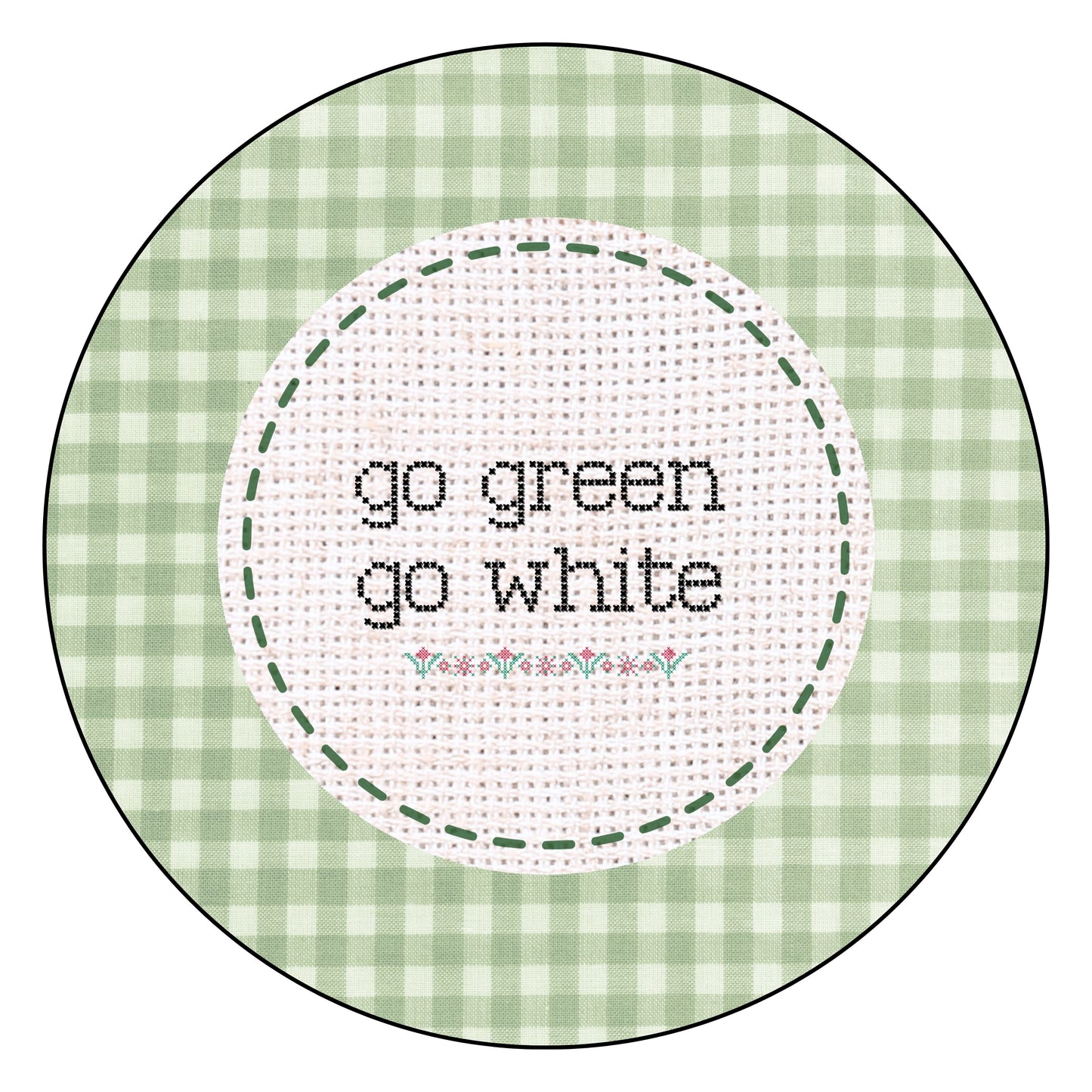 Go Green Go White Gingham