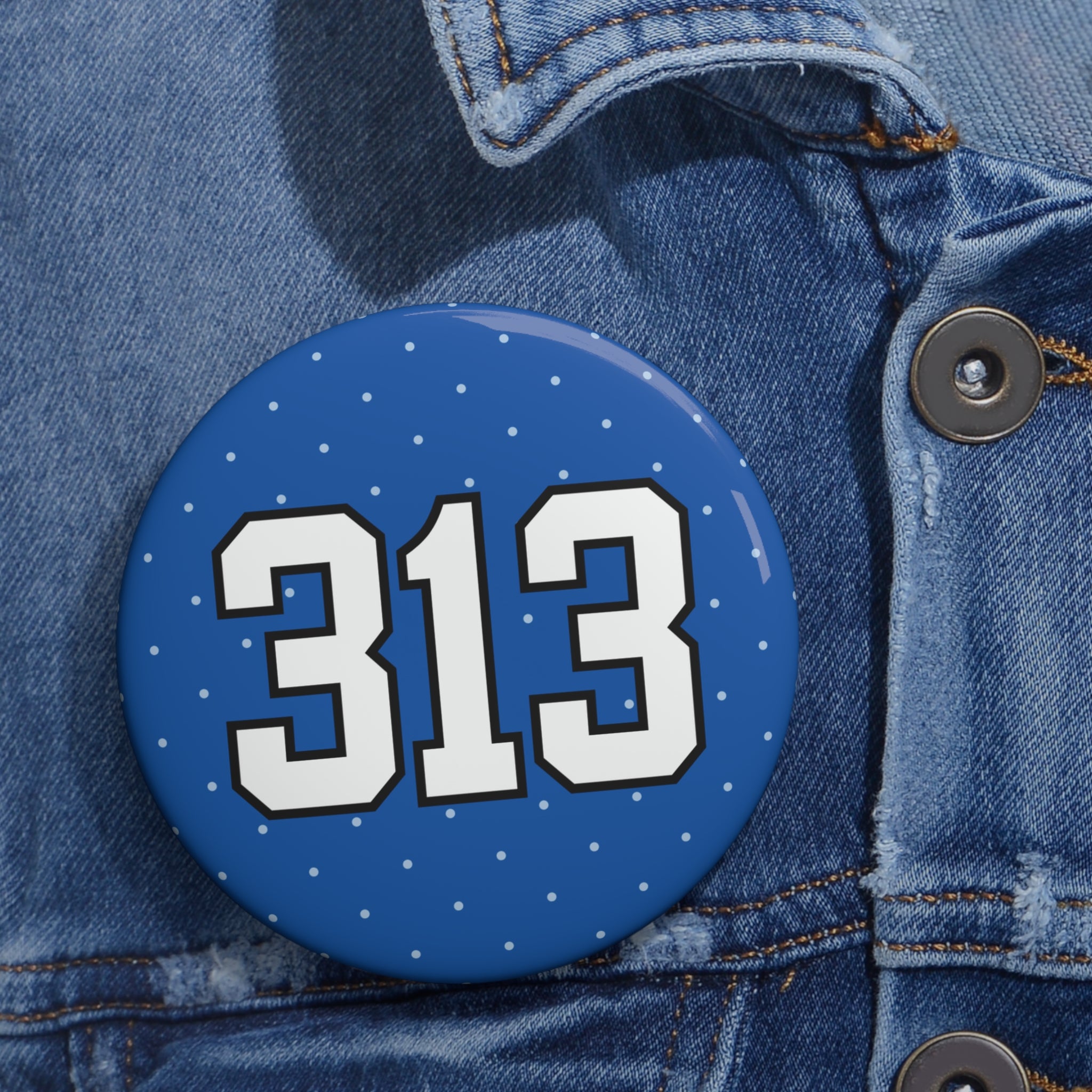 Blue Polka Dot "313"