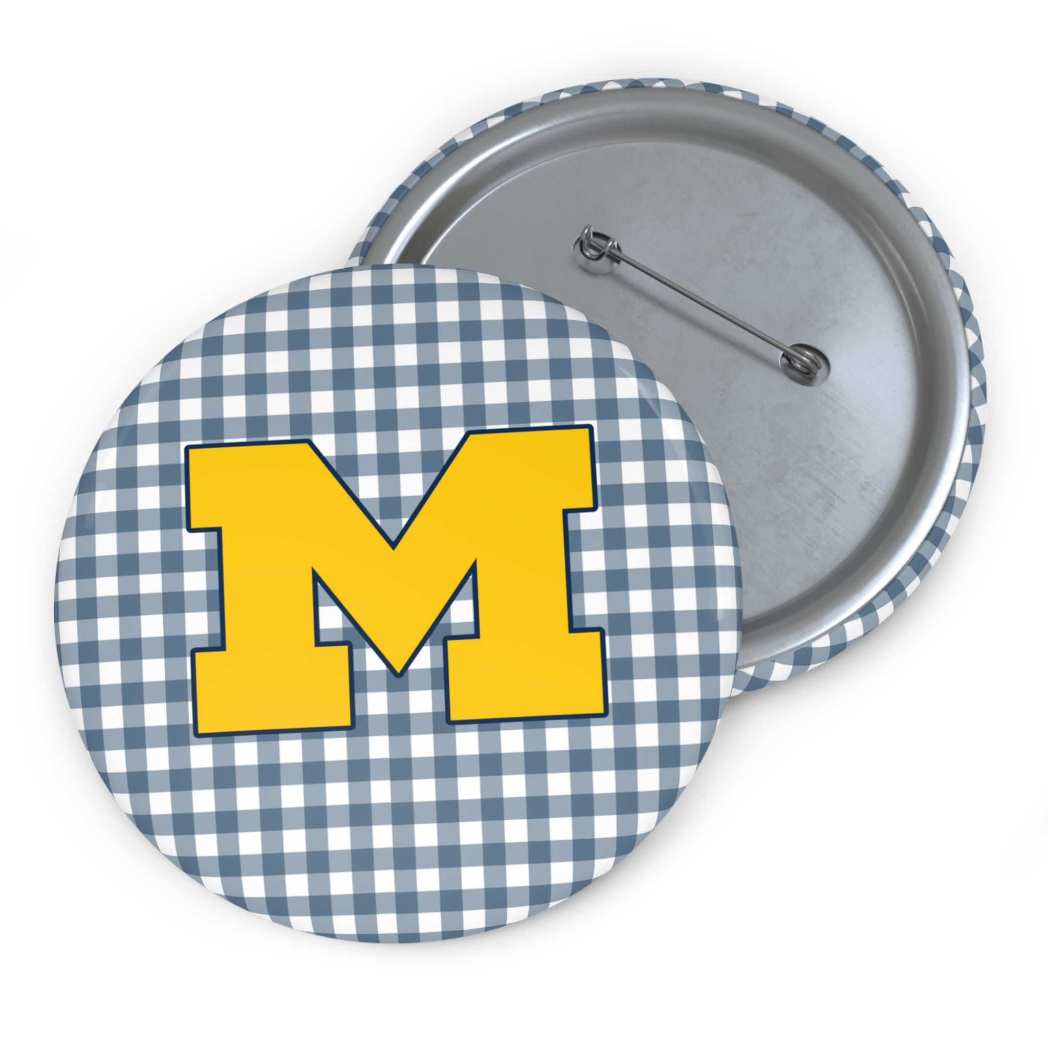 Blue Gingham "M"