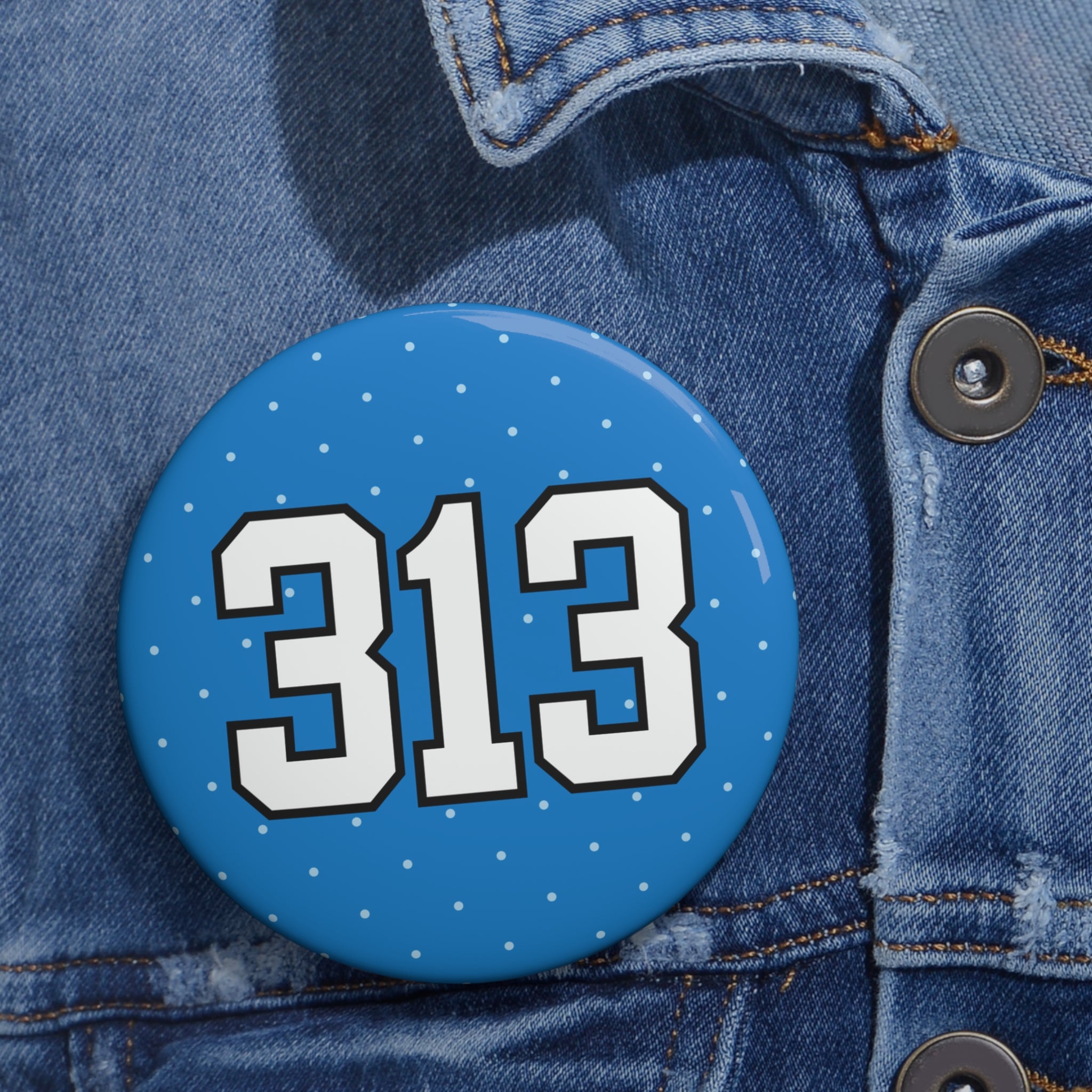 Blue Polka Dot "313"