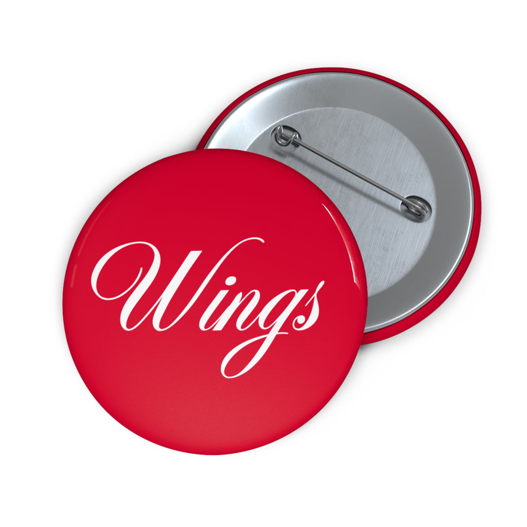 Red Cursive "Wings"