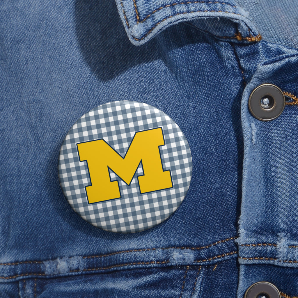 Blue Gingham "M"