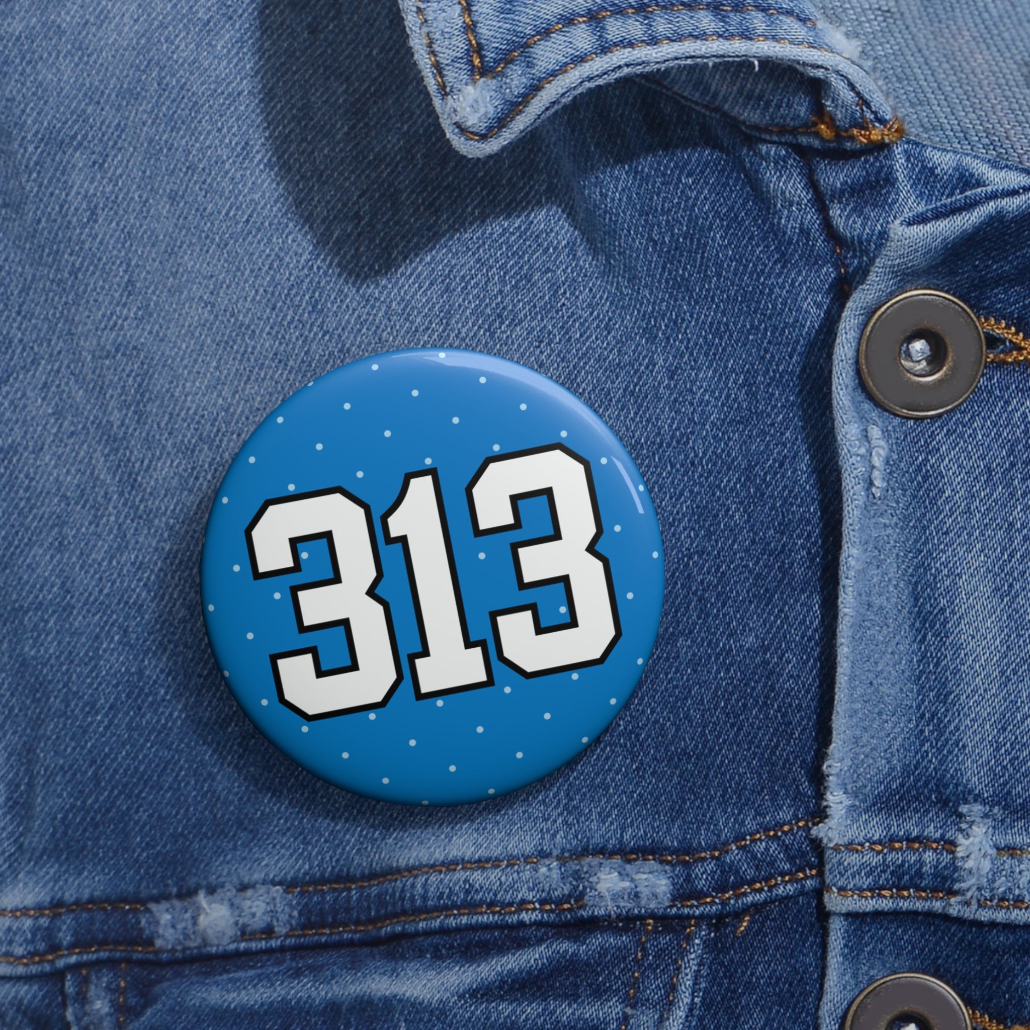 Blue Polka Dot "313"