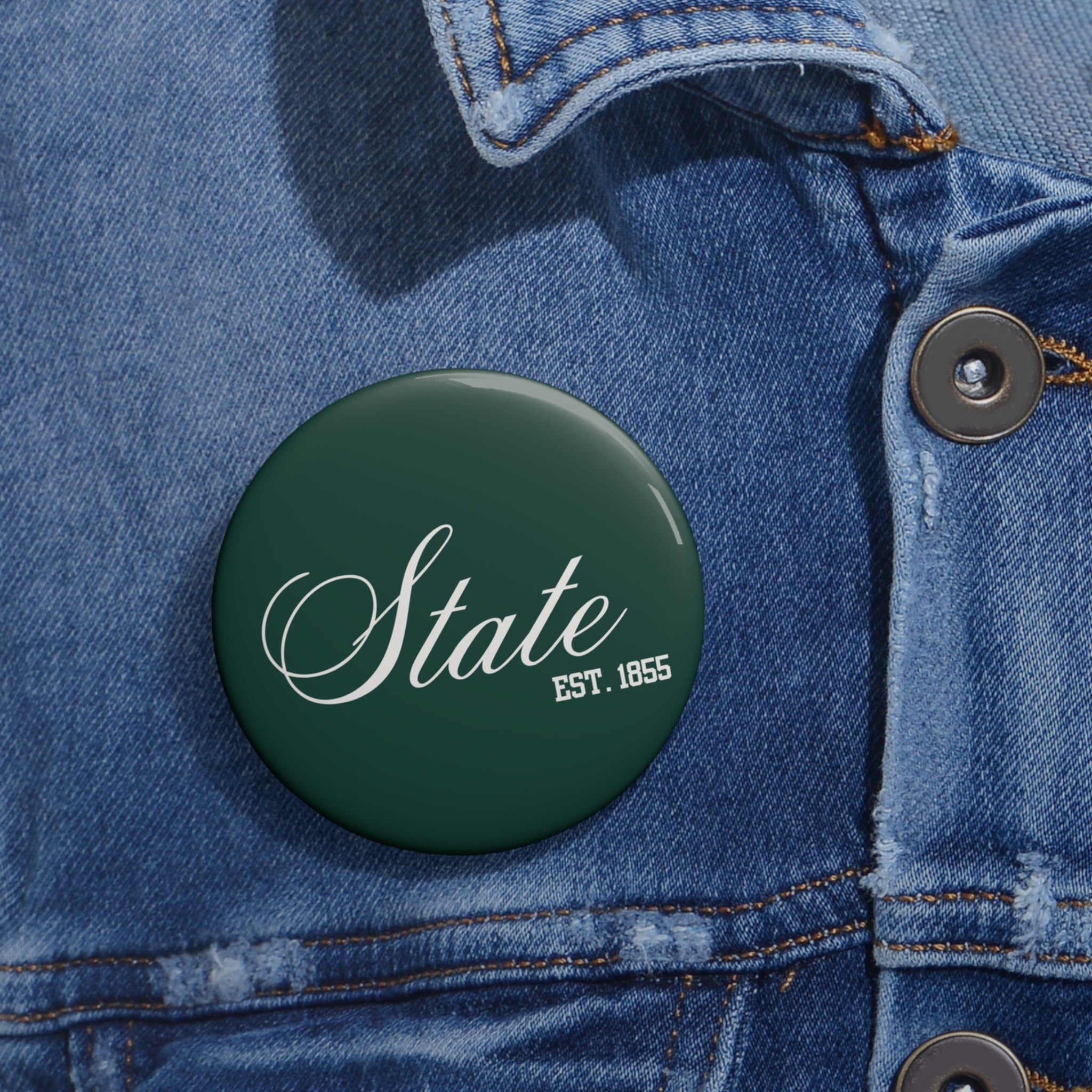 Green Cursive "State"