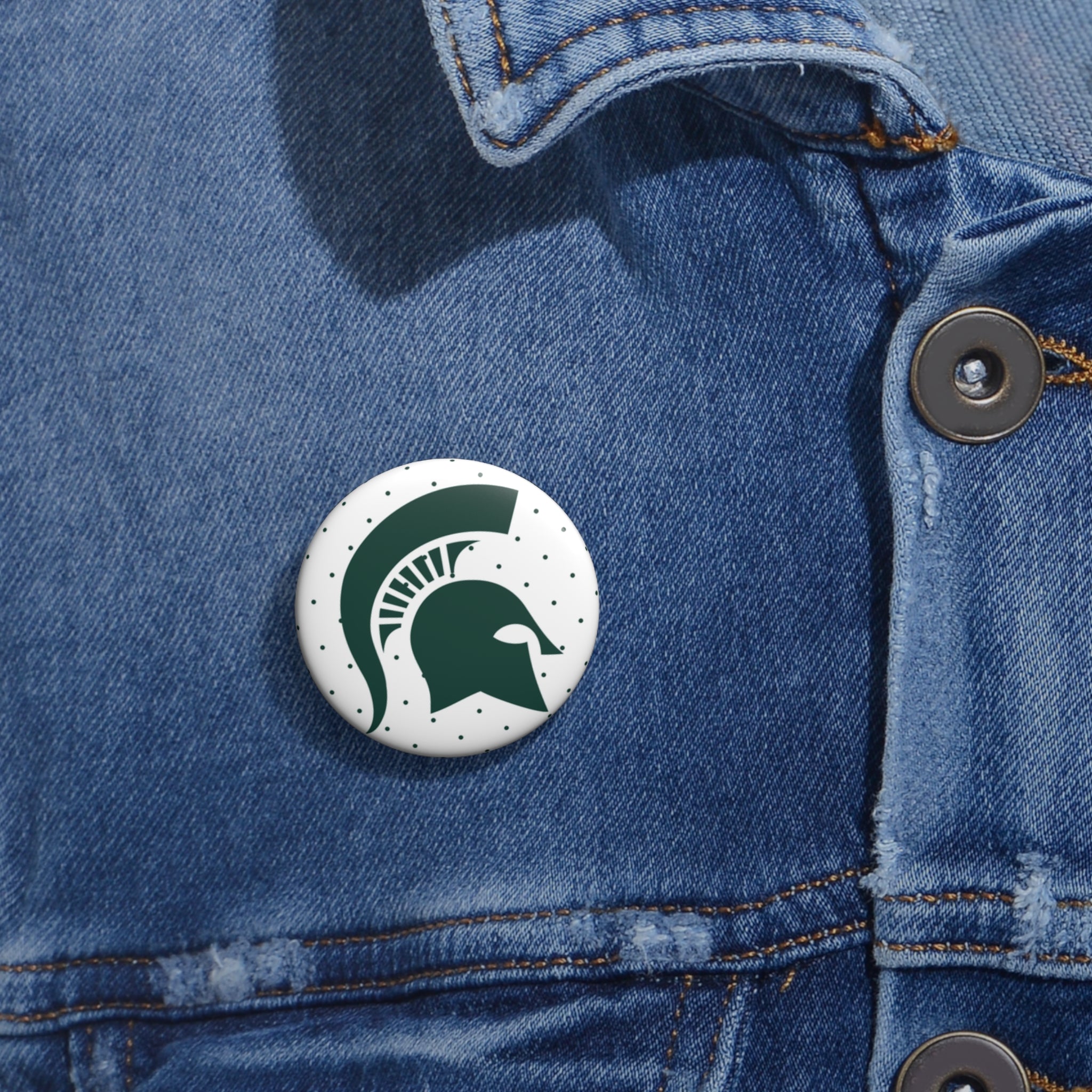 White Polka Dot Sparty Head