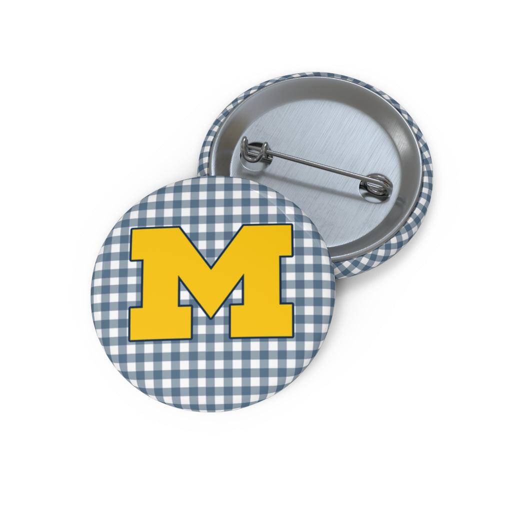 Blue Gingham "M"