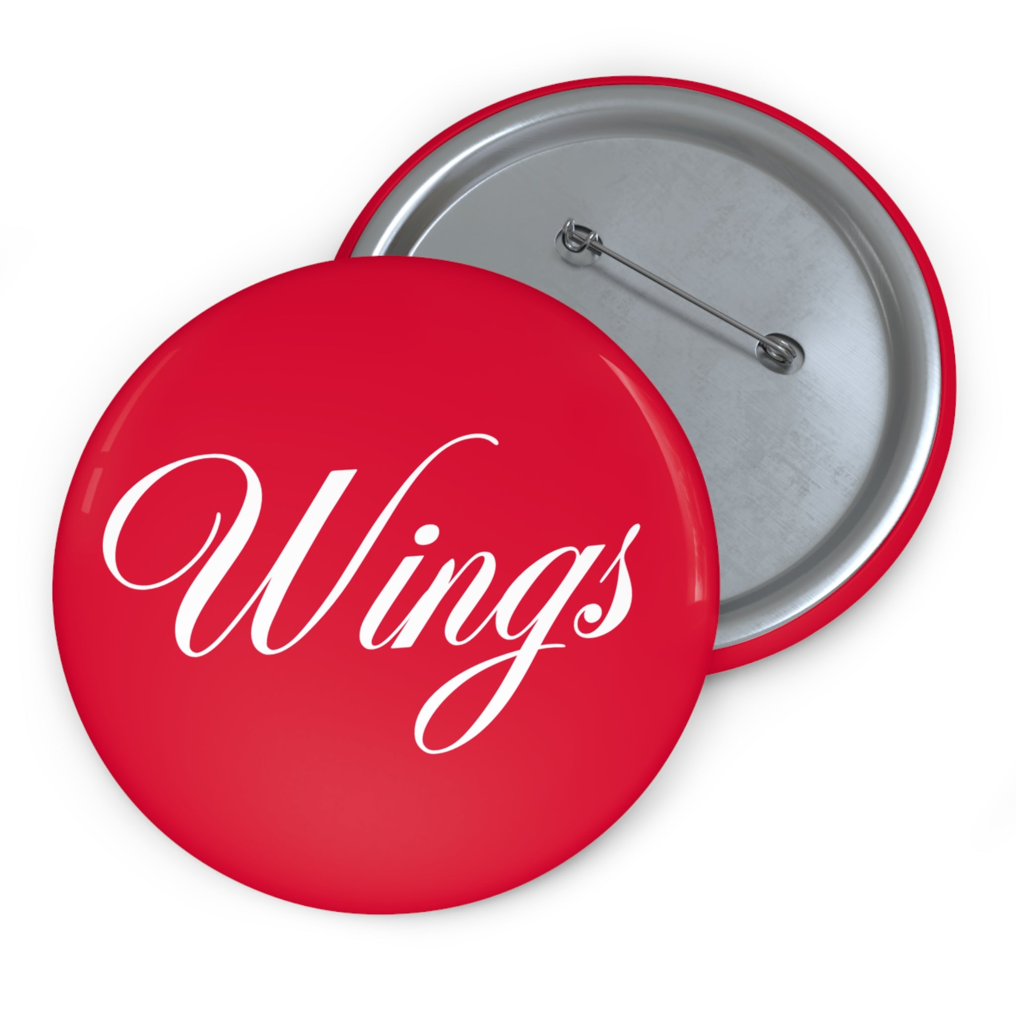 Red Cursive "Wings"
