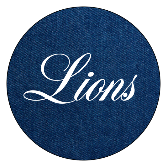 Denim Cursive "Lions"