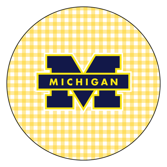 Yellow Gingham "M"