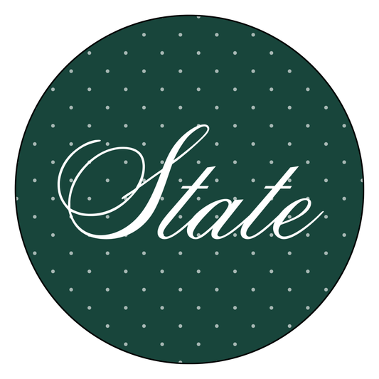 Polka Dots Cursive "State"